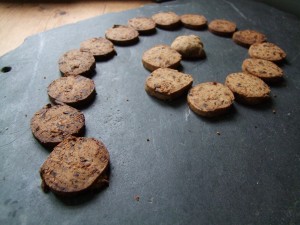 hogweed seed and date biscuits cooling on the slate